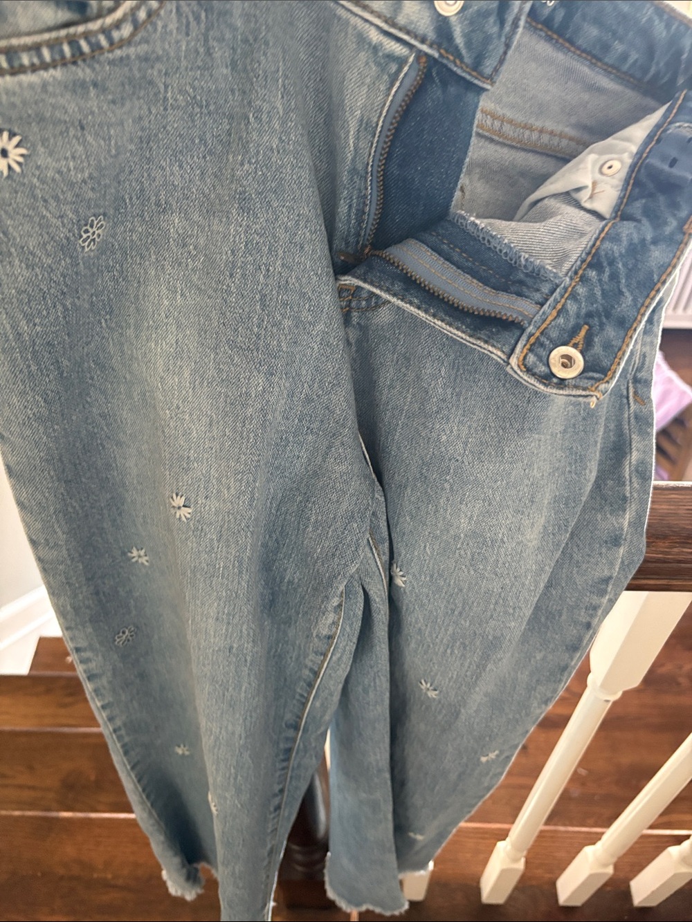 Cat & Jack Light Blue Embroidered Straight-Leg Jeans